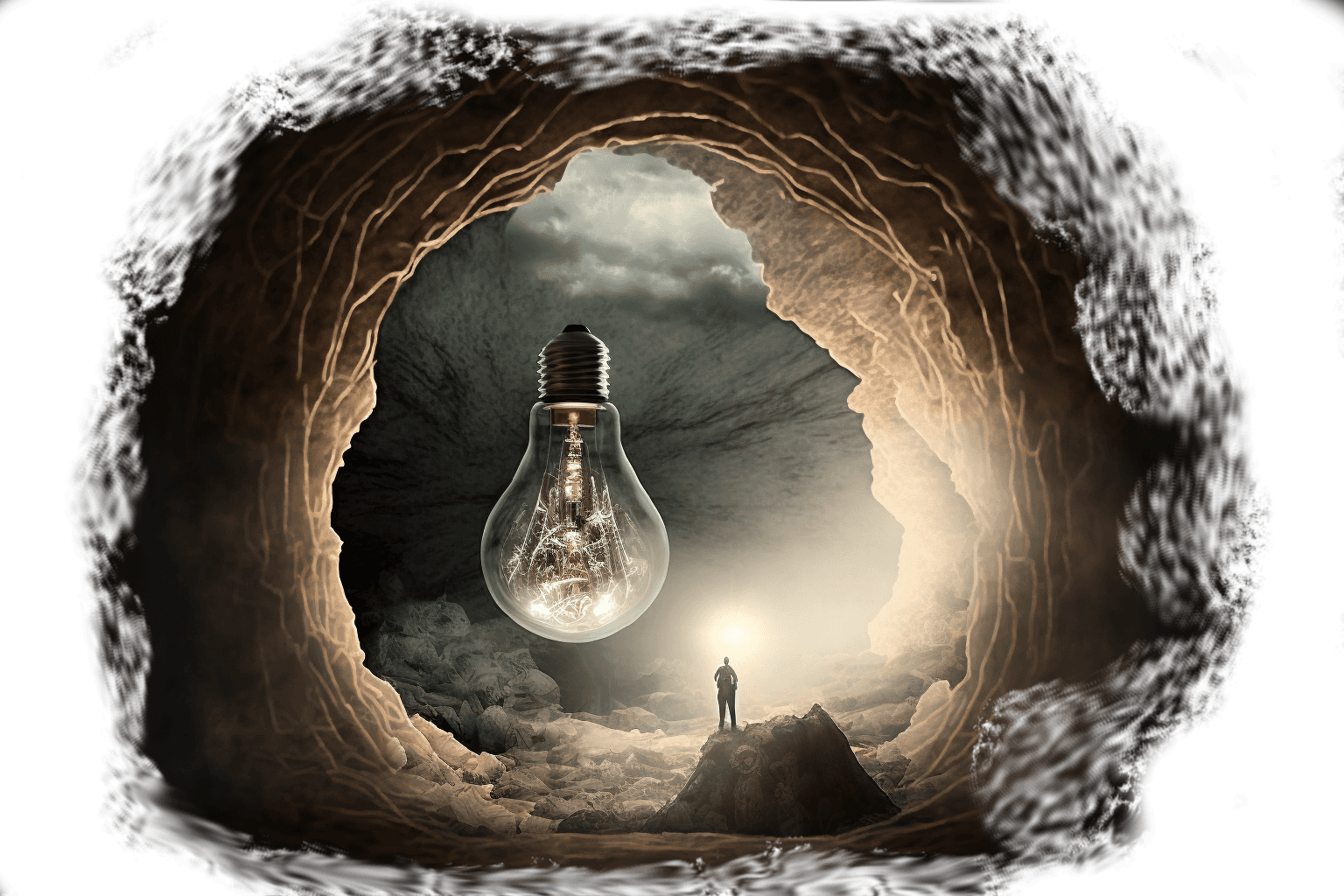 cave of ideas in lightbulb with transparent look thr d3273ad0-097f-4011-b799-1c379bb05ee3